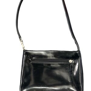 Guess Glossy Black Shoulder Bag